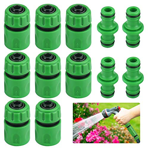 FAVENGO 12 Pcs Conectores Manguera Jardin Adaptador 1/2 '' para Manguera 1/2 (8 Conector de Manguera Rapido, 4 Manguera Doble Macho) para Manguera Jardin Grifo Pistola de Agua Aspersor