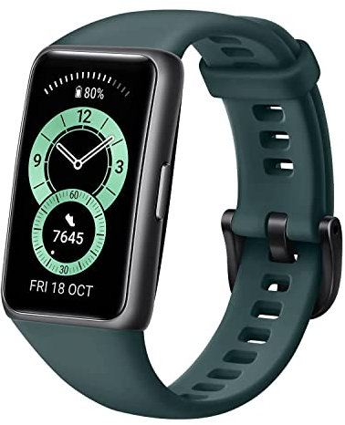 HUAWEI Band 6, 1,47 Zoll FULLVIEW OLED-Display, 96 Trainingsmodi, bis zu 2 Wochen Akkulaufzeit, Proaktives Gesundheits-Monitoring, 5ATM, SpO2-Sensor, Herzfrequenzmessung, Forest Green