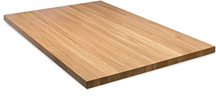 Rikmani Massivholzplatte Eiche Tischplatte Naturholz Esstisch Schreibtisch Arbeitsplatte Küche Eichenplatte Massiv Holzbrett Schreibtischplatte Holzplatte 50x50x3 cm hell (Classic)
