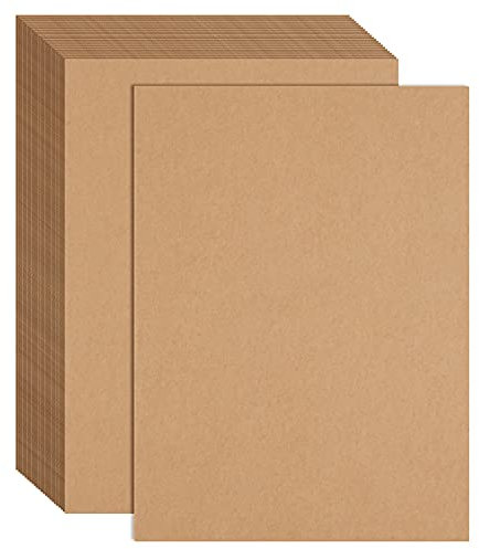 FEPITO 60 Blatt Kraftpapier 8,5 x 11 Zoll Braunes Papier Briefgröße Bastelpapier Blätter zum Drucken von Etiketten DIY Kunst und Handwerk