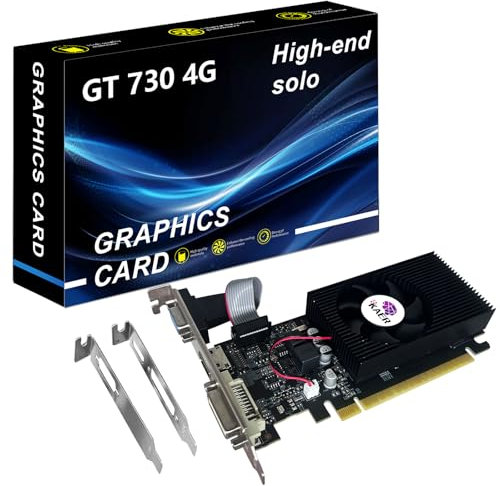 KAER Scheda grafica GT 730, DDR3 da 4 GB, DirectX 11 128 Bit, VGA/DVI-D/HDMI, PCI Express 2.0 x 16, scheda video Nvidia, GPU per computer..