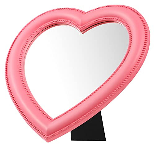 BESPORTBLE Herzförmiger Spiegel Schminkspiegel Für Schreibtisch Wandspiegel Schlafzimmerspiegel Kosmetikspiegel Glas Oberfläche Rahmen Klare Spiegeloberfläche Hohe Auflösung Badezimmer Büro g