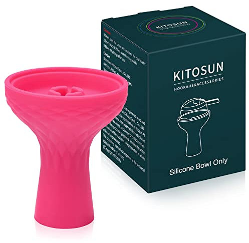 Kitosun Phunnel Foyer Chicha en Silicone - Kitosun Accessoire pour Narguilé Tête de tabac à 70 degrés silicone Durable Pour 15 à 18 g - Arômes fumer - Travailler avec SmokeBox HMD (rose)