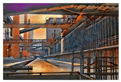 artboxONE Poster 30x20 cm Städte Industrie hochwertiger Design Kunstdruck - Bild Zollverein Essen Fabric