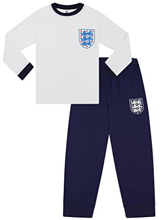 Official England Football Team Boys Long Cotton Pyjama Set (12-13 Years) White