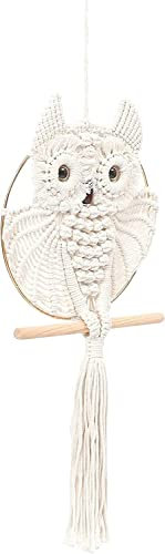 MIHOTA Weihnachtskugeln, baumwollgewebte Anhänger, Wandquasten, Girlanden, hölzerne Eulenform, Makramee-Wandteppiche, Banner, Raumschmuck for Weihnachtsferien, Fensterdekoration