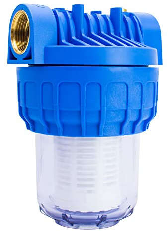AWM Vorfilter 5 - 3500 L/h Wasserfilter Hauswasserwerk Pumpenfilter Hauswasserfilter max. 8 bar, 1 IG Messingbuchsen - Made in Italy (Premium Qualität)