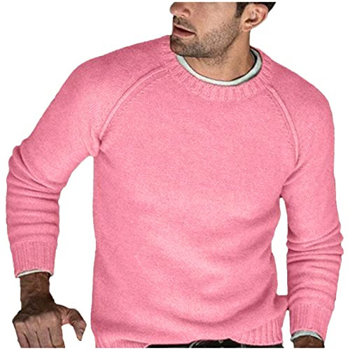 2023 Nuovo Sport- Mens Autunno e Inverno Solido Allacciare Cardigan Caldo Cappotto A Maglia Trench Sexy per Uomo, rosa, XL