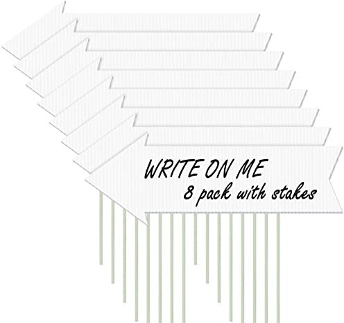 8 Stück Blanko-Pfeilschilder mit Pfählen, weißes Hochzeitsrichtungsschild, Pfeil-Party, diese Weise, Schilder für Hochzeiten, Geburtstagspartys, Wegweiser-Dekorationen