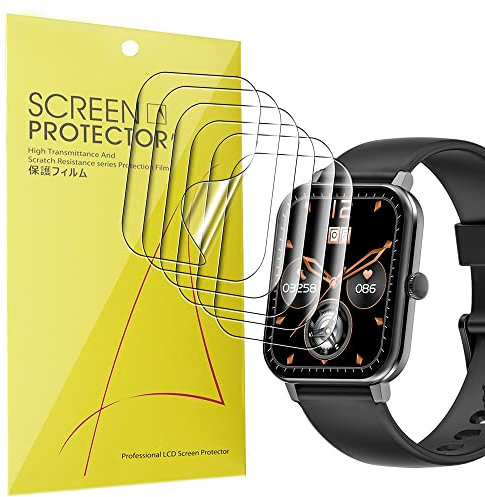Blueshaweu 6 Pièces Protection Écran pour Blackview R3 Pro/IOWODO R3 Pro 1,69 Smartwatch - sans Bulles Haute Définition Qualité Supérieure Transparent Doux TPU Film Protection (6 packs)