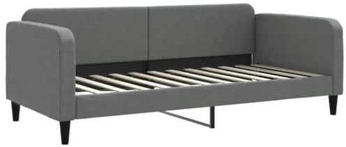 vidaXL Tagesbett, Gästebett 2-in-1, Sofabett Schlafsofa für Schlafzimmer Wohnzimmer, Bettsofa Sofa, Modernes Design, Dunkelgrau 90x200cm Stoff