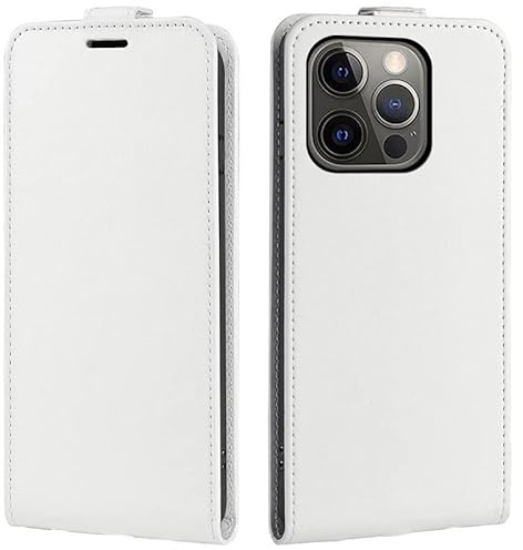 PODSI Luxury Vertical Up and Down Flip Leather phone Case For iPhone 15 14 13 12 11 Pro Max X XR XS Max 7 8 Plus SE 2020 Cover Protection Shell (Color : White, Size : For iPhone XR)