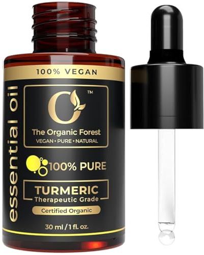 Plant Based Turmeric Oil – Organic Turmeric Essential Oil for Skin, Body & Massage – Best for Massage, Pain Relief & Glowing Skin