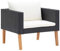 Gecheer Gartensofa Lounge Sofa Gartenmöbel Rattansofa Balkon Terrasse Garten Poly Rattan Schwarz