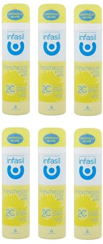 Infasil Deodorant-Spray Frische aktiv 48 Stunden, mehr Schweiß mehr Sie wissen als frisch, Deo 6x 150 ml + Italian Gourmet polpa 400g