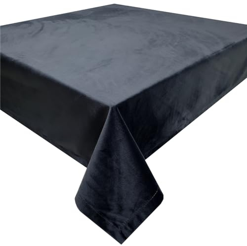 Tischdecke/Velour / 90 x 90 m / Versch. Farben/Samt / #1702 (Schwarz)