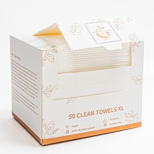 Clean Face Towels Disposable- 50 Pcs XL 100% Biodegradable Face Towel Pack- Ultrasoft Makeup Remover Wipes- Vegan & Cruelty-Free Face Cloths for Cleansing- Bacteria Free Face Wash Cloth for Skincare