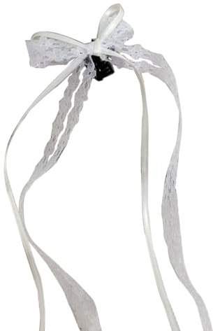 Limtula Haarspange mit Spitzenband, Schleife, elegante Haarklammer, Bananen-Haarspange, rutschfest, Pferdeschwanzklemme für Damen
