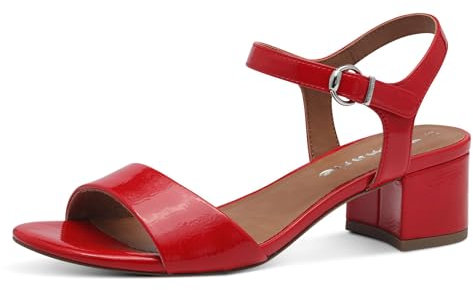 Tamaris Femme Damen 1-28249-42 Sandale à Talon, Rouge laqué, 37 EU
