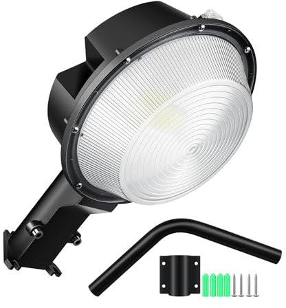 RIGIDON LED Réverbères Lampe Exterieur, 100W 10000LM Lampadaire Exterieur Projecteur LED Lampe IP66 étanche Spot d'extérieur étanche pour Grange, Rue, Cour, Parking, Jardin, Garage, Allées, Public