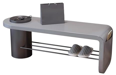 MARIYCH Schuhbank Eingangsbank mit Schuhaufbewahrung, Bettbank mit PU-Lederkissen, Schuhregal aus Metall