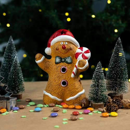 Keramik LED-Figur Lebkuchenmann 13 x 17cm Weihnachtsdeko Tisch-Deko Dekofigur