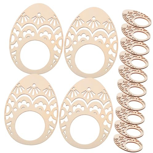 COLLBATH Osterserviettenringe Aus Holz Form-serviettenhalter Tischdekorations-serviettenschnallen 20 Stück