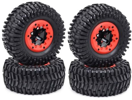 YONMFRDS Für DBX-10 Für Slash Für ARRMA Für SENTON Short Course Truck Auto 7544/7545 Für Racing Rc Räder Reifen 65mm Felge 12mm Hex Adapter Für 1/10 RC Car Reifen(Red,4pcs)