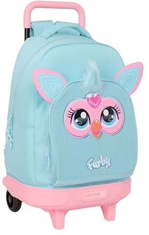 safta Furby Großer Rucksack mit Rädern, kompakt, abnehmbar, ideal für Kinder verschiedener Altersgruppen, bequem und vielseitig, Qualität und Widerstandsfähigkeit, 33 x 22 x 45 cm, himmelblau, M