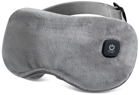 Les-Theresa Electric Heated Eye Mask Cordless, Warm Eye Compress Electric 3 Heat Levels Eye Heating Pad, Timers Eye Heat Mask Detachable Warm Compress for Eyes Men Women, Sleep, Travel, Relaxation