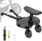ENERHUB Buggy Board mit Sitz, Universal Trittbrett für Kinderwagen, 360° Schwenkräder, Passend Buggy Board für alle kinderwagen, für Kinder 2-6 Jahre, Bearing 25KG (Schwarz)