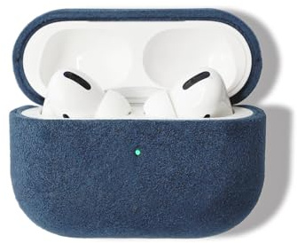 ALTRAALMA Alcantara Schutzhülle aus synthetischem Wildleder für AirPods Pro 3, Marineblau