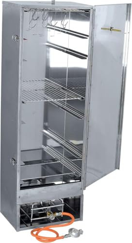 Massiver Edelstahl Räucherofen/Räucherschrank - 120 cm Höhe - in Deutschland gefertigt + Gasbrenner