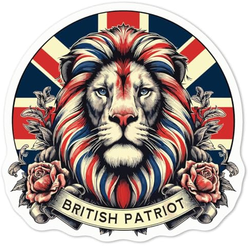 Azeeda Mittel 100mm 'Britisches Patriot-Löwen-Emblem' Permanente Aufkleber (DW00147381)