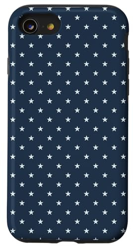 Stars Polka Dot On Navy Blue Cute Girly Trendy Dotted Case for iPhone SE (2020) / 7/8