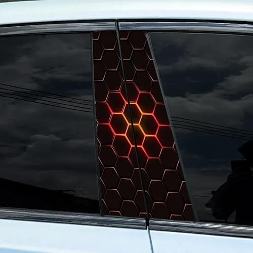 EOYLBFWH Waben Auto B Säule Aufkleber für Seat Cupra Formentor VZ5 2020-2022 2023, Kratzfest Wasserfest Auto B-Säule Schutz Aufkleber Coole Auto Aufkleber Seiten,F-normal