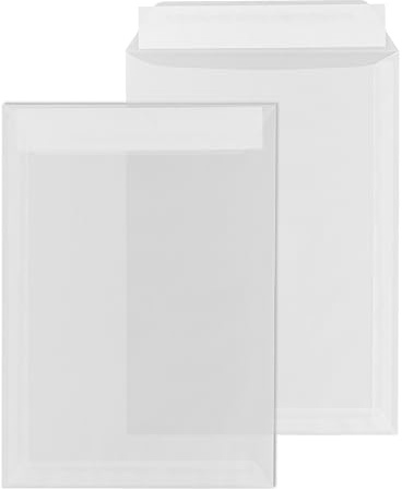 ÖKI Transparentkuvert C4, 25 Stück, Briefumschlag mit Haftstreifen, 229x324mm, 100g, weiß klar