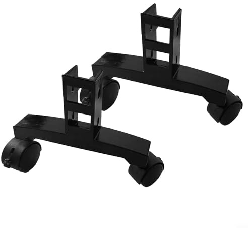 Support de pied réglable avec roulettes pour chauffage infrarouge, support robuste avec barre de charge pour un déplacement facile, roulettes pivotantes à 360°, s'adapte jusqu'à 3 cm d'épaisseur (noir