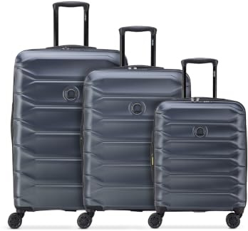 DELSEY Paris Koffer-Set 3-teilig für Damen und Herren | Reise-Trolleys 50 x 32 x 78 cm aus hochwertigem, robustem Polycarbonat Material | Erweiterbar & Teleskopgriff| Meteor Serie