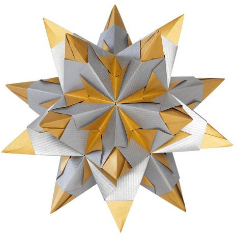 Faltblätter Bascetta Stern Duo, silber gold, 15x15, - CFO366-1515