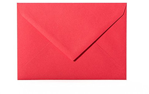 Paper24 25 Umschläge B6 feuchtklebend 120 g/qm, Briefumschläge 12,5 x 17,5 cm für Hochzeit, Geburtstag, zum Basteln in der Farbe Rot