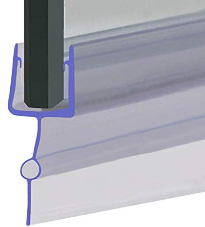 Shower Seal for Screens, Doors or Panels | Fits 4, 5 or 6mm Glass | Straight Fin with Bubble Shape | Seals Gaps of Up to 25mm | 80cm, 90cm, 140cm or 2m Long | SEAL008 (200cm)