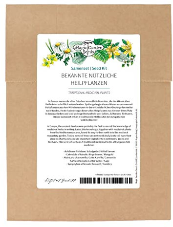 Bekannte nützliche Heilpflanzen - Samenset mit 5 traditionellen Arzneipflanzen für den Garten