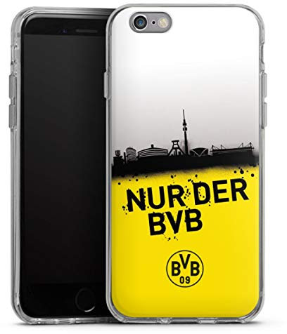 Silikon Hülle kompatibel mit Apple iPhone 6s Case transparent Handyhülle Borussia Dortmund Statement BVB