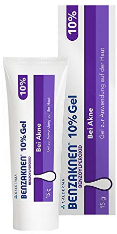 BENZAKNEN 10% Gel, 15g, Mittel gegen Pickel und Mitesser bei schwerer Akne, Befreit Poren und reduziert Talg & Entzündungen, Mit BPO (Benzoylperoxid), Dermatologisch getestet