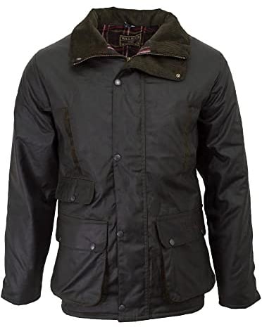 Walker and Hawkes - Veste cirée Hawthorn - pour Homme - légèrement rembourrée - Olive - XL