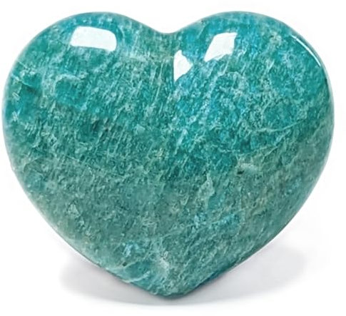 Eusice - Cœur Amazonite, Pierre naturelle Bien-être, Cristal poli Fait-main pour Lithothérapie, Chakra, Méditation