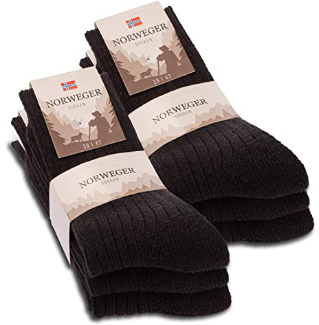 6 Paar Norweger Socken Herren Damen Wintersocken warme Wollsocken