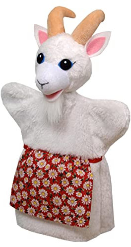 Handpuppe Tierhandpuppen Ziege 29 cm, Zoo Farm Cartoon Tierfigur theatrepuppe Handspielpuppe, für Kinder Baby Jungen Mädchen