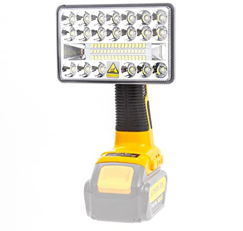 Luz de trabajo LED para Dewalt, exterior inalámbrica 20V 60V Flex Max Linterna LED Luz de trabajo recargable,18W 2000LM Focos,Adecuado para batería de iones de litio Dewalt 18/20V (Pistola)
